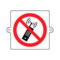 Cartello plexi 3D divieto - vietato uso cellulare - 160x160mm