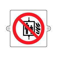 Cartello plexi 3D divieto - vietato uso ascensore - 160x160mm