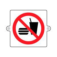 Cartello plexi 3D divieto - introduzione cibo - 160x160mm