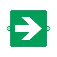 Cartello plexi 3D emergenza - freccia indicazione -160x160mm