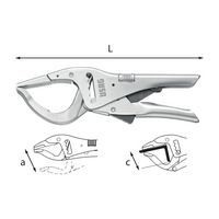 Pinza regolabile autobloccante a cremagliera con ganasce