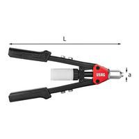 Rivettatrice con manici in tubolare d'acciaio