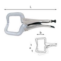 Pinza regolabile autobloccante con ganasce a collo di cigno in alluminio