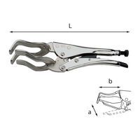 Pinza regolabile autobloccante con ganasce a forcella