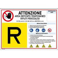 Cartello alluminio - deposito temporaneo rifiuti pericolosi