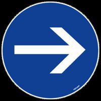 Pittogramma a terra-Direzione obbligatoria-300mm-Novap