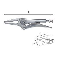 Pinza regolabile autobloccante con ganasce lunghe sottili