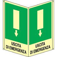 Bifacciale verticale luminescente - uscita emergenza