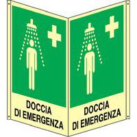 Bifacciale verticale luminescente - doccia emergenza