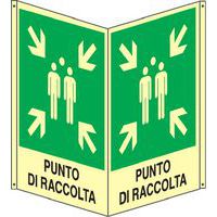 Bifacciale emergenza verticale luminescente - punto raccolta
