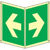 Bifacciale emergenza quadrato luminescente - frecce esterne