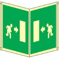 Bifacciale quadrato luminescente - uscita emergenza interno