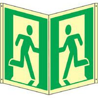 Bifacciale quadrato luminescente - uscita emergenza interno ISO