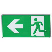Cartello Uscita di sicurezza freccia a sinistra in alluminio - Manutan expert