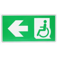 Cartello Uscita disabili freccia a sinistra in alluminio - Manutan Expert