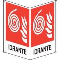 Cartello antincendio bifacciale verticale - idrante