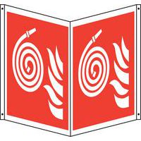 Cartello antincendio bifacciale quadrato - idrante a tubo