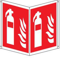 Cartello antincendio bifacciale quadrato - estintore