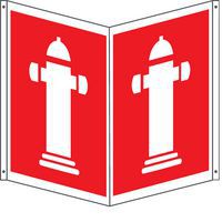 Cartello antincendio bifacciale quadrato - idrante