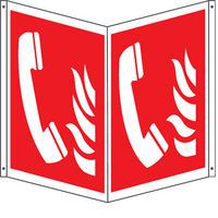Cartello antincendio bifacciale quadrato - telefono antincendio