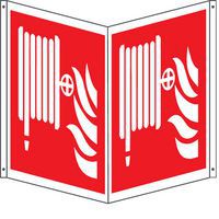 Cartello antincendio bifacciale quadrato - naspo