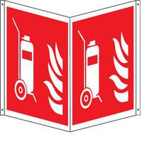 Cartello antincendio bifacciale quadrato - estintore carrello