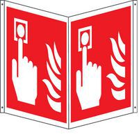 Cartello antincendio bifacciale quadrato - pulsante allarme