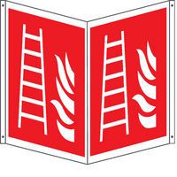 Cartello antincendio bifacciale quadrato - scala antincendio