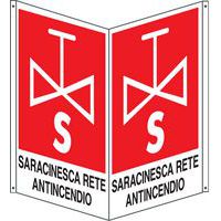 Cartello bifacciale verticale - saracinesca antincendio