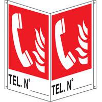 Cartello antincendio bifacciale verticale -  telefono numero compilabile