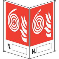 Cartello antincendio bifacciale verticale - numero idrante compilabile