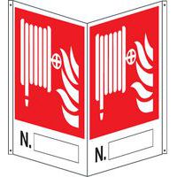 Cartello bifacciale verticale - numero lancia antincendio