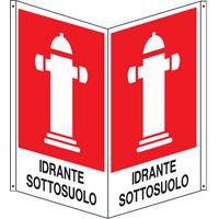 Cartello bifacciale verticale - idrante sottosuolo