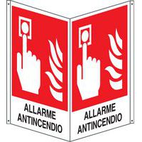 Cartello bifacciale verticale - allarme antincendio