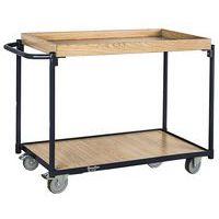 Carrello a ripiani in legno con maniglia orizzontale - Portata 250 kg - Manutan Expert