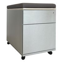 Cassettiera mobile ricondizionata grigia a 2 cassetti - Cuscino prugna - Sedus