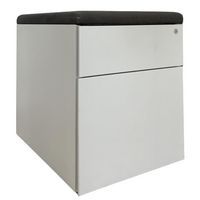 Cassettiera mobile ricondizionata grigia - 2 cassetti - Cuscino nero