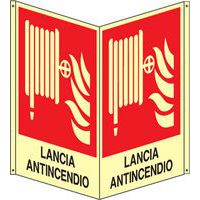 Bifacciale verticale Luminescente - lancia antincendio