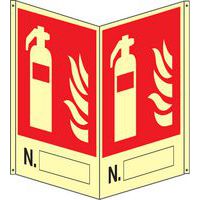 Bifacciale verticale Luminescente - n°estintore compilabile