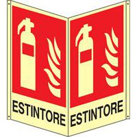 Bifacciale antincendio verticale Luminescente - estintore
