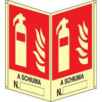 Bifacciale verticale Luminescente - n°estintore a schiuma