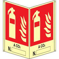 Bifacciale verticale Luminescente - n°estintore a CO2