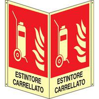 Bifacciale verticale Luminescente - estintore carrellato