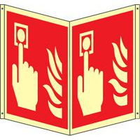 Bifacciale quadrato Luminescente - pulsante antincendio