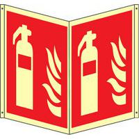 Bifacciale antincendio quadrato Luminescente - estintore