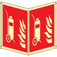 Bifacciale quadrato Luminescente - estintore carrellato