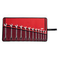 Set di 12 chiavi combinate a cricchetto con anello di tenuta