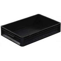 Contenitore a norma europea nero in polipropilene riciclato - 600x400mm - Bekuplast