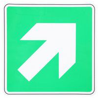 Cartello di evacuazione Freccia inclinata a destra verso l'alto adesivo - Manutan Expert