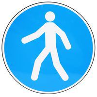Cartello d'obbligo - Passaggio obbligatorio per i pedoni - Adesivo